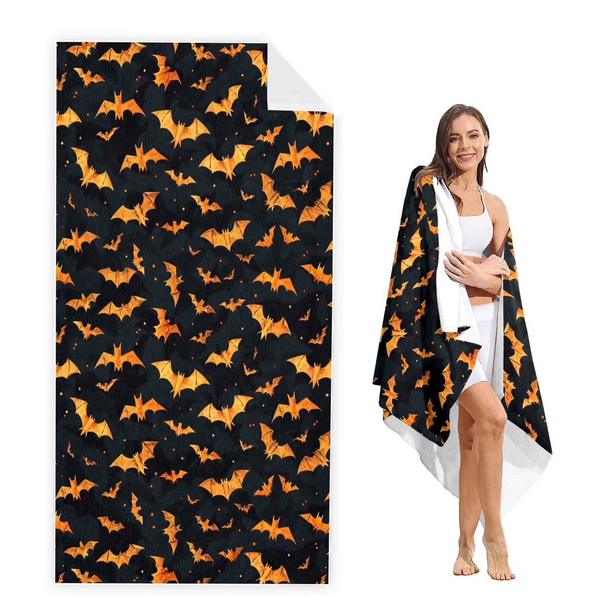 

Halloween Beach Towel Oversized, Super Absorbent Sand Free Thick Microfiber Beach Towel,Beach Towels for Kids,Men,Women