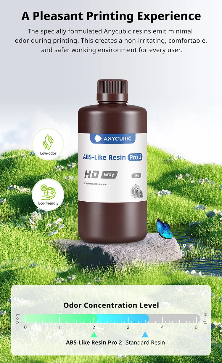 ANYCUBIC 10kg Upgraded ABS-Like Pro 2 3D Printer Resin Hardness and Toughness 405nm UV-Curing Standard Photopolymer