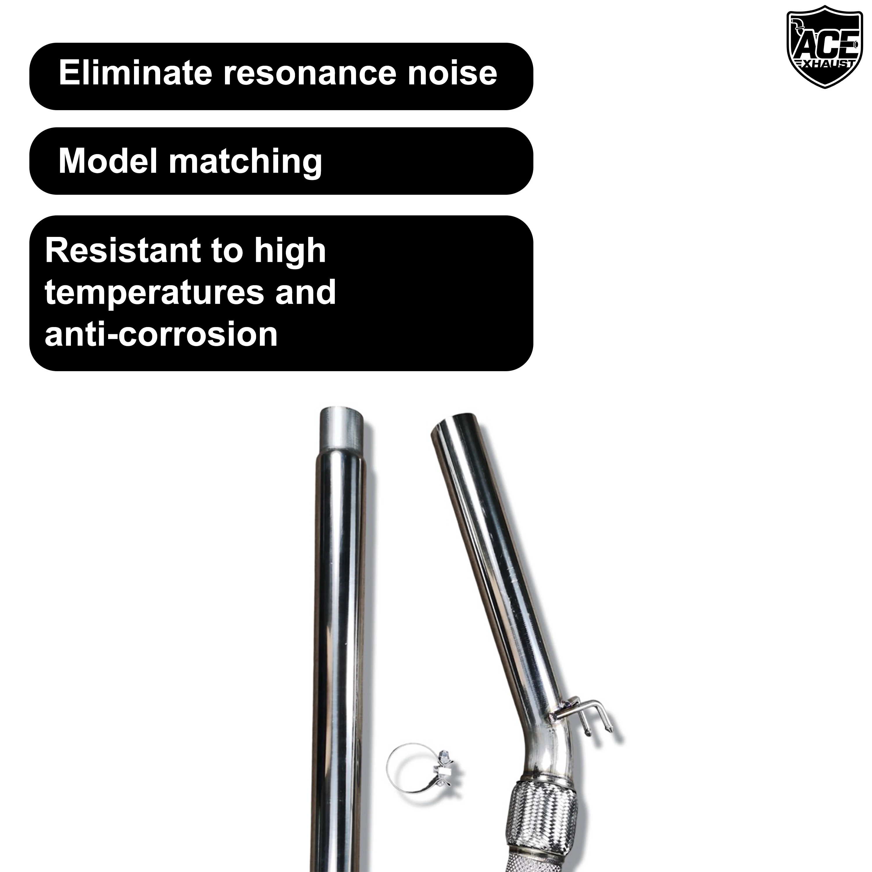 ACE Auspuff Edelstahlrohr Downpipe für VW GOLF 6 GTI MK6 2.0T 2009-2013 Hochleistungs-Auspuffkrümmer Auspuffanlagen – Detail 8