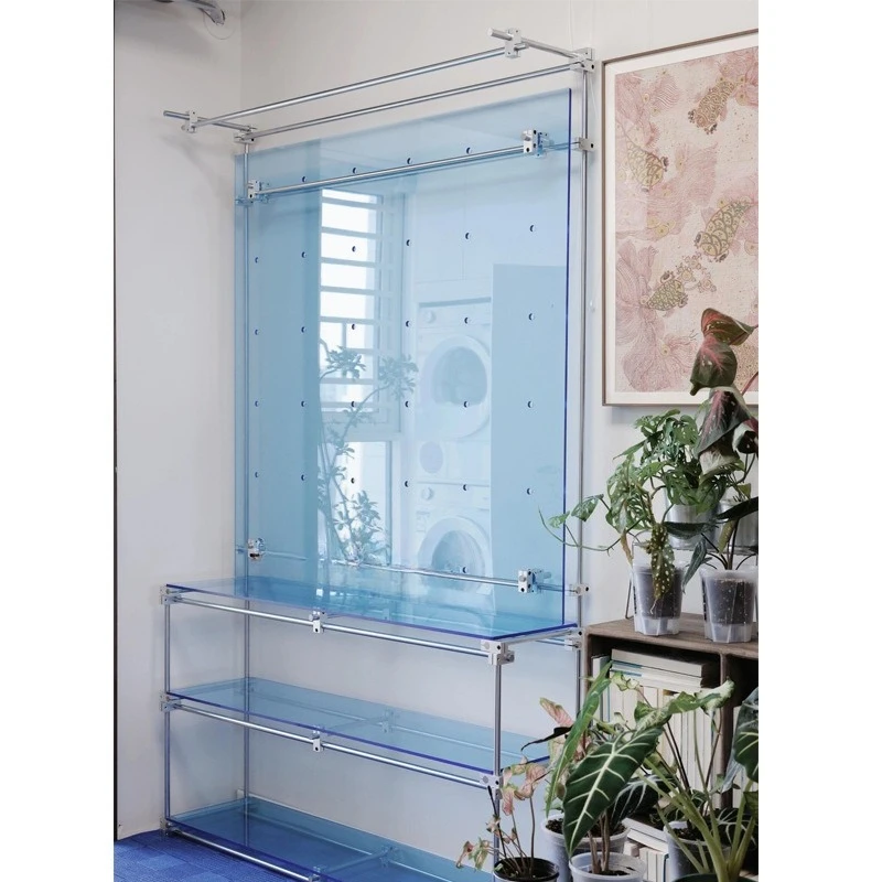 

Blue flower stand, optical axis hole board rack, floor-to-ceiling multi-layer storage rack