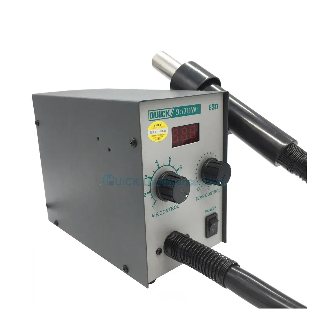 Rework Stations QUICK 957DW+ Hot Air Heat Gun Solder Station 400W LED Display Adjustablewith Welding Station Helical Wind 220V