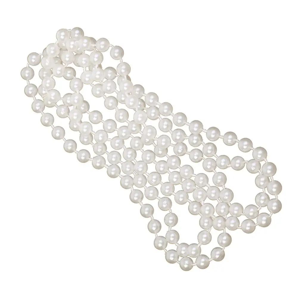 Vintage Pearls Necklace 130cm Long Beaded Strand for Girls Fancy Dress Accessory Great 1920s Charleston Party Jewelry
