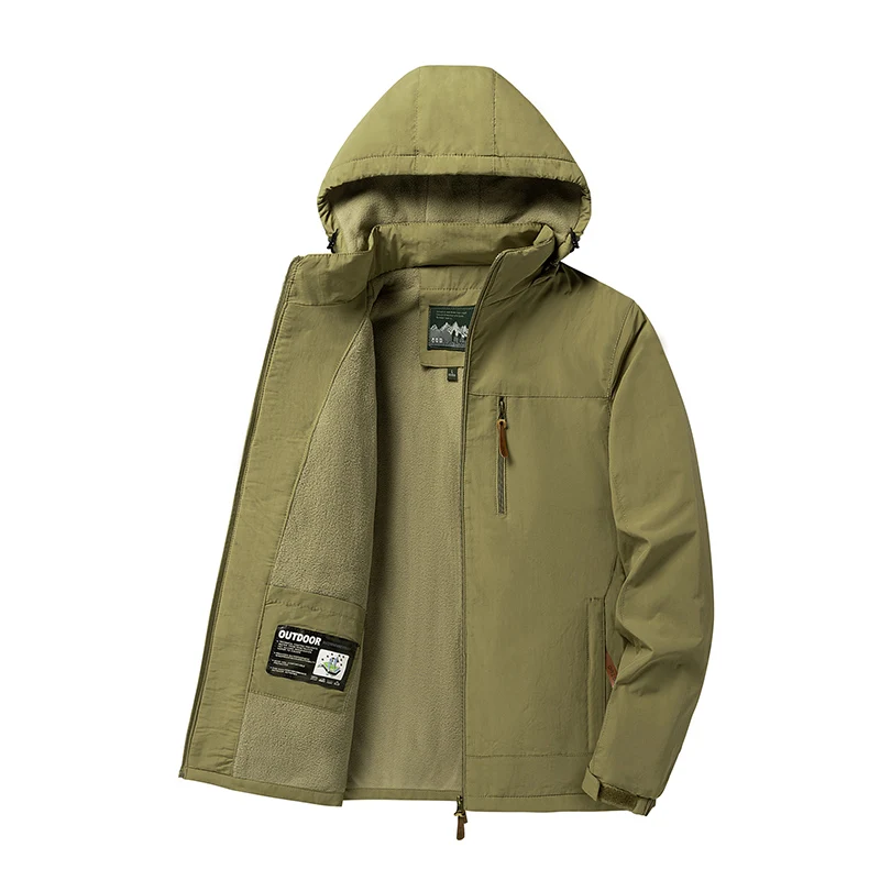 

Мужское теплое хлопковое пальто на осень и зиму, уличный костюм из толстого флиса, ветрозащитный, модный и универсальный альпинистский костюм