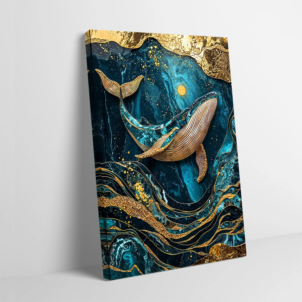 البحر السماوي Kintsugi الفن الطباعة المشارك صور الرسم على لوحات القماش الجدارية للإكسسوارات الداخلية غرفة المعيشة الديكور #1