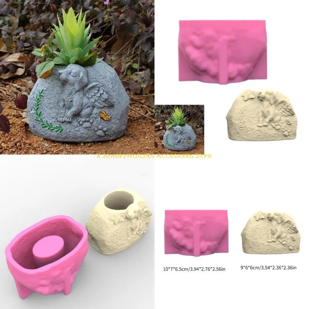 

31KD Unique Resin Molds Silicone Craft Mould Flexible Vase Moulds Dog Jewelry Jar Mould Perfect for Hand-Making Vase