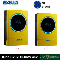 EASUN POWER Hybrid Solar Inverter 11.2KW 230vac MPPT 120A Solar Charger PV Input 2*6000W 450vdc LED Ring Lights Touchable Button