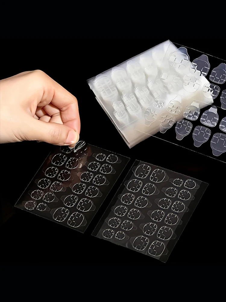 10 件装 DIY Double Sided Stickers Jelly Transparent Nail Glue False Nail Reusable Adhesive False Nails Accessories and Tools