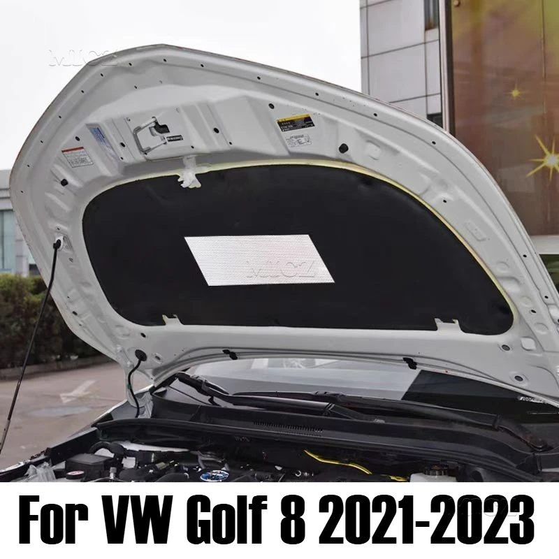 For Volkswagen Golf 8 2021-2023 Car Engine Hood Sound Heat Fire Insulation Cotton Pad Soundproof Mat Cover Foam