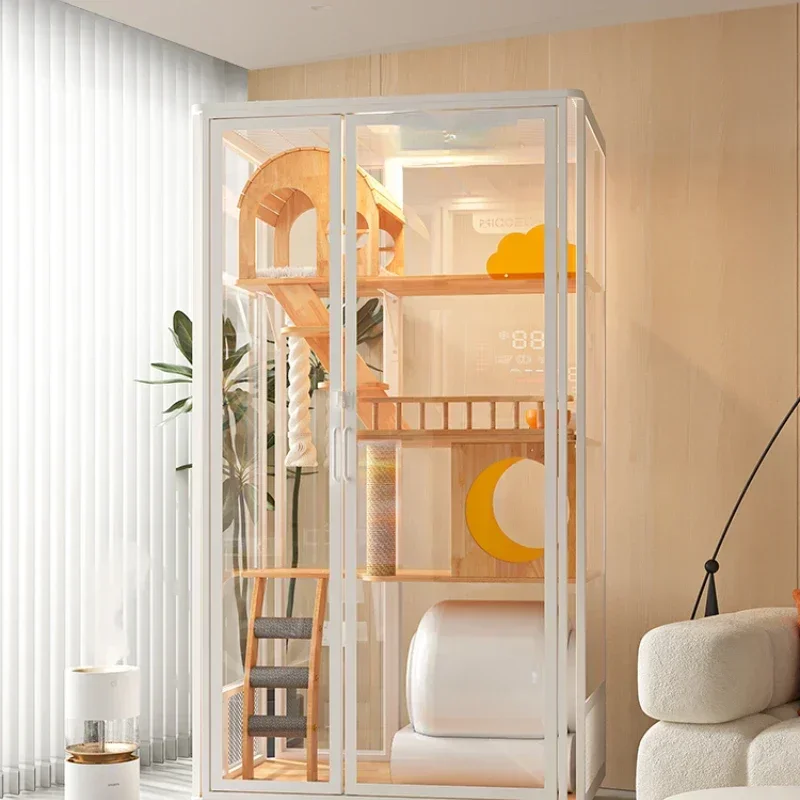

Hot SalesHot SalesHot SalesLarge Cat Villa Luxury House Household Indoor House Nest Cage With Toilet PanoramicCabinet