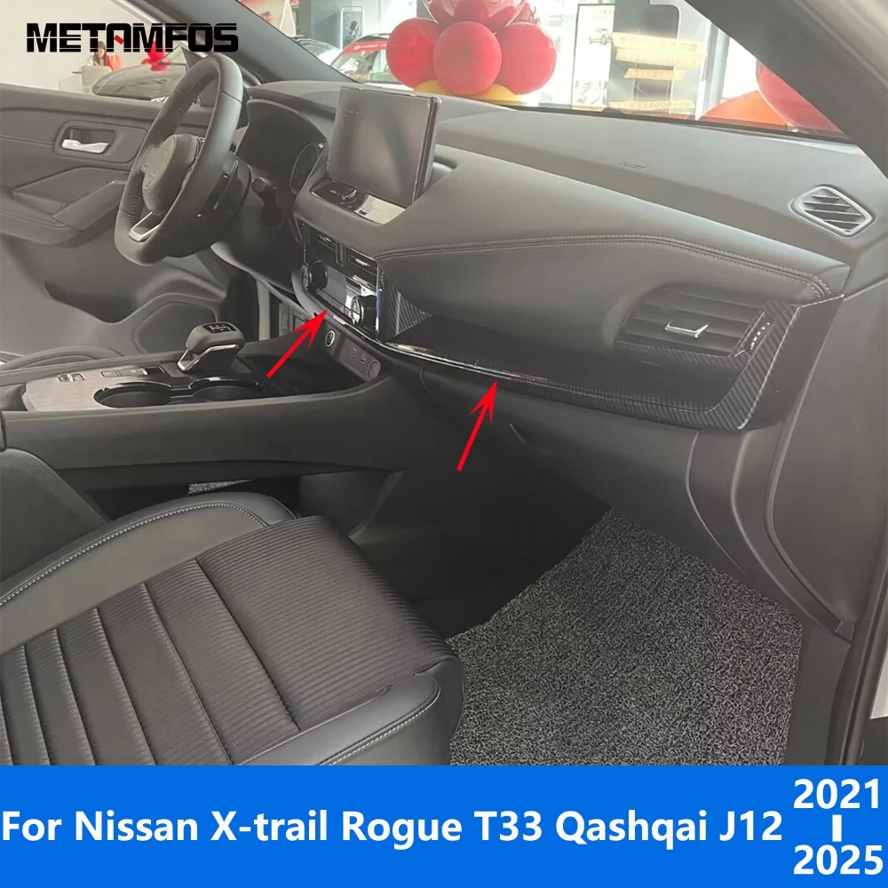 

Accessories For Nissan X-trail Rogue T33 Qashqai J12 2021-2025 Interior Center Console Dashboard Panel Air Condition Switch Trim
