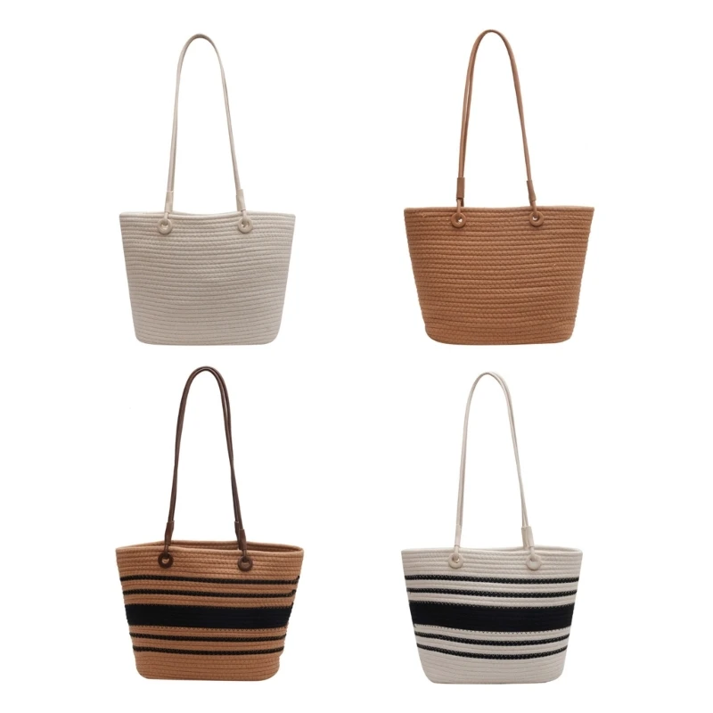 

Women Straw Woven Handbag Ladies Summer Beach-Bag Large Capacity Shoulder Bag