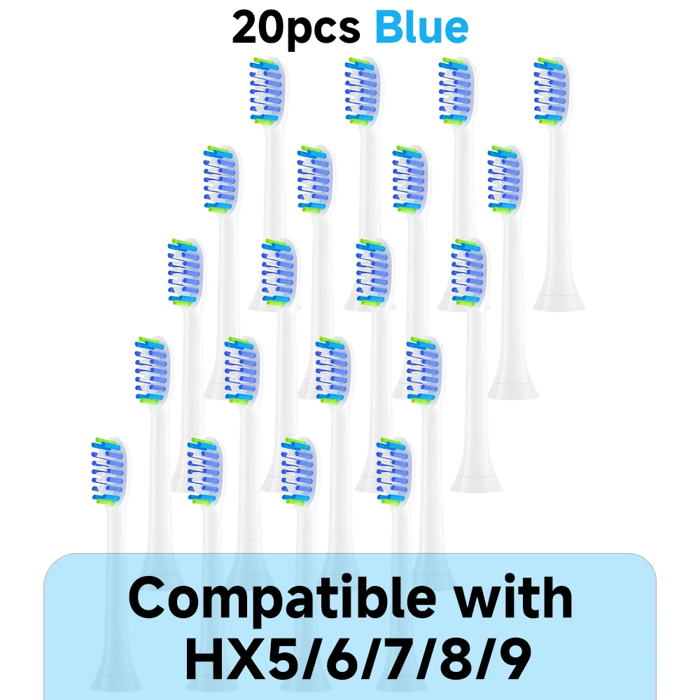 

20pcs Toothbrush Replacement Heads Compatible with Philips One Series Sonicare Rechargeable Toothbrush/hx5/6/7/8/9