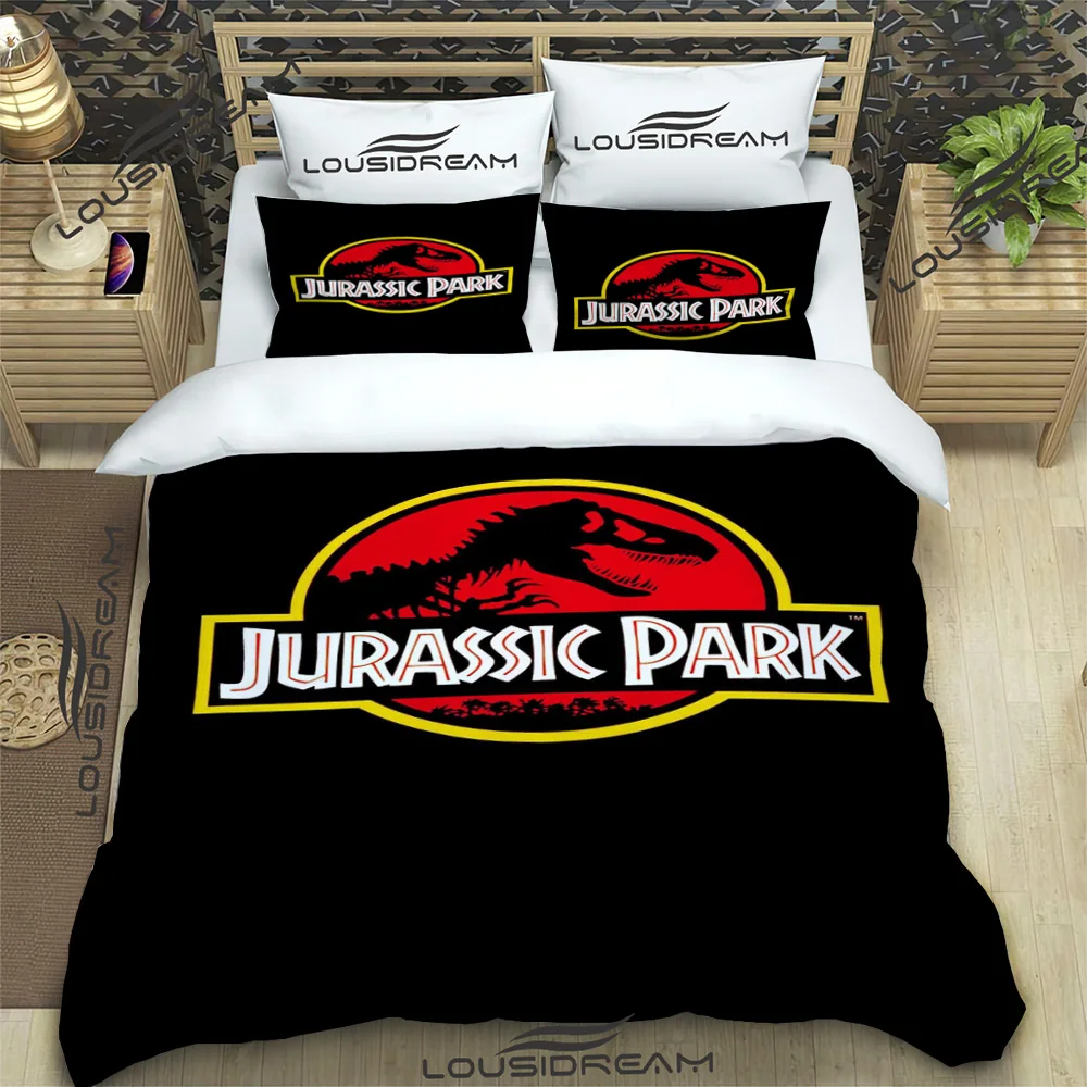 3D Jurassic Park Cartoon Comforter Bedding Set,Duvet Cover Bed Set Quilt Cover Pillowcase,King Queen Size Bedding Set for Child