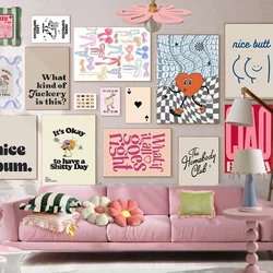 Multicolour Abstract Minimalist Retro Cartoon Art Poster Gallery Exhibition Decorative Wall Art Bedroom Home Canvas Painting