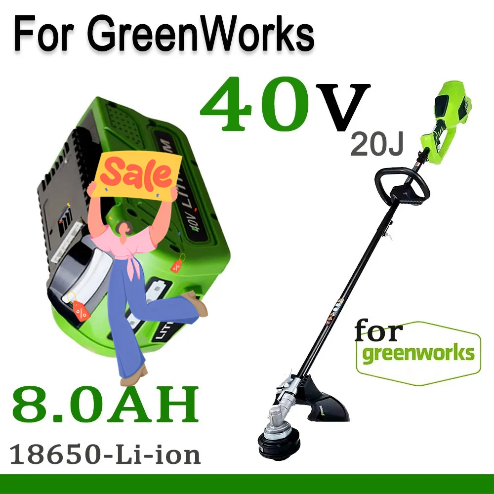 

Applicable GreenWorks 29462 29472 29282 Lawn Mower Power Tools Battery 18650 G-MAX GMAX 8000mAh 40V Li-ion Battery