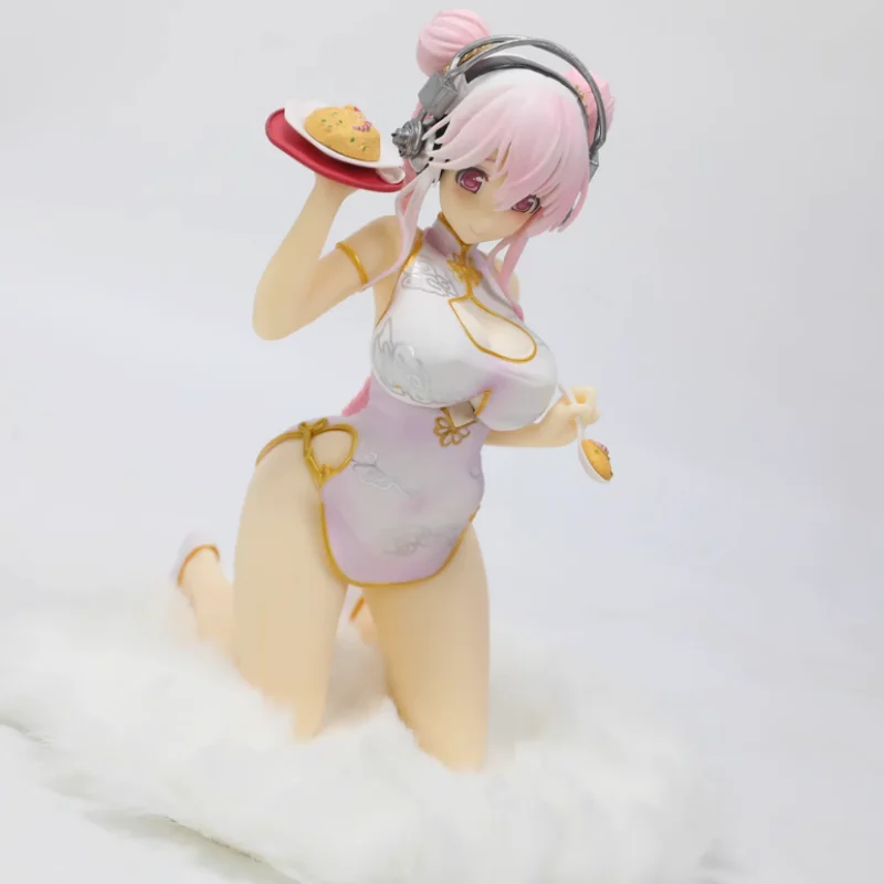17cm 애니메이션 피규어 슈퍼 Sonico 중국 드레스 Cheongsam 섹시한 여자 액션 피규어 성인 Collectible Model 인형 장식 장난감 선물