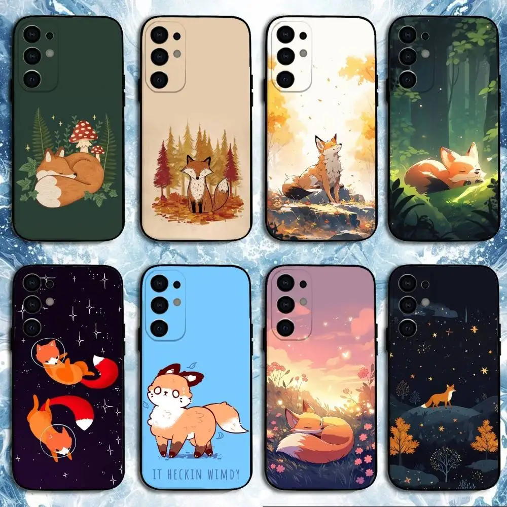 

Cute Animal Fox Phone Case For Samsung S25,S24,S23,S22,S21,S20,Plus,Fe,Lite,Others Black Cover