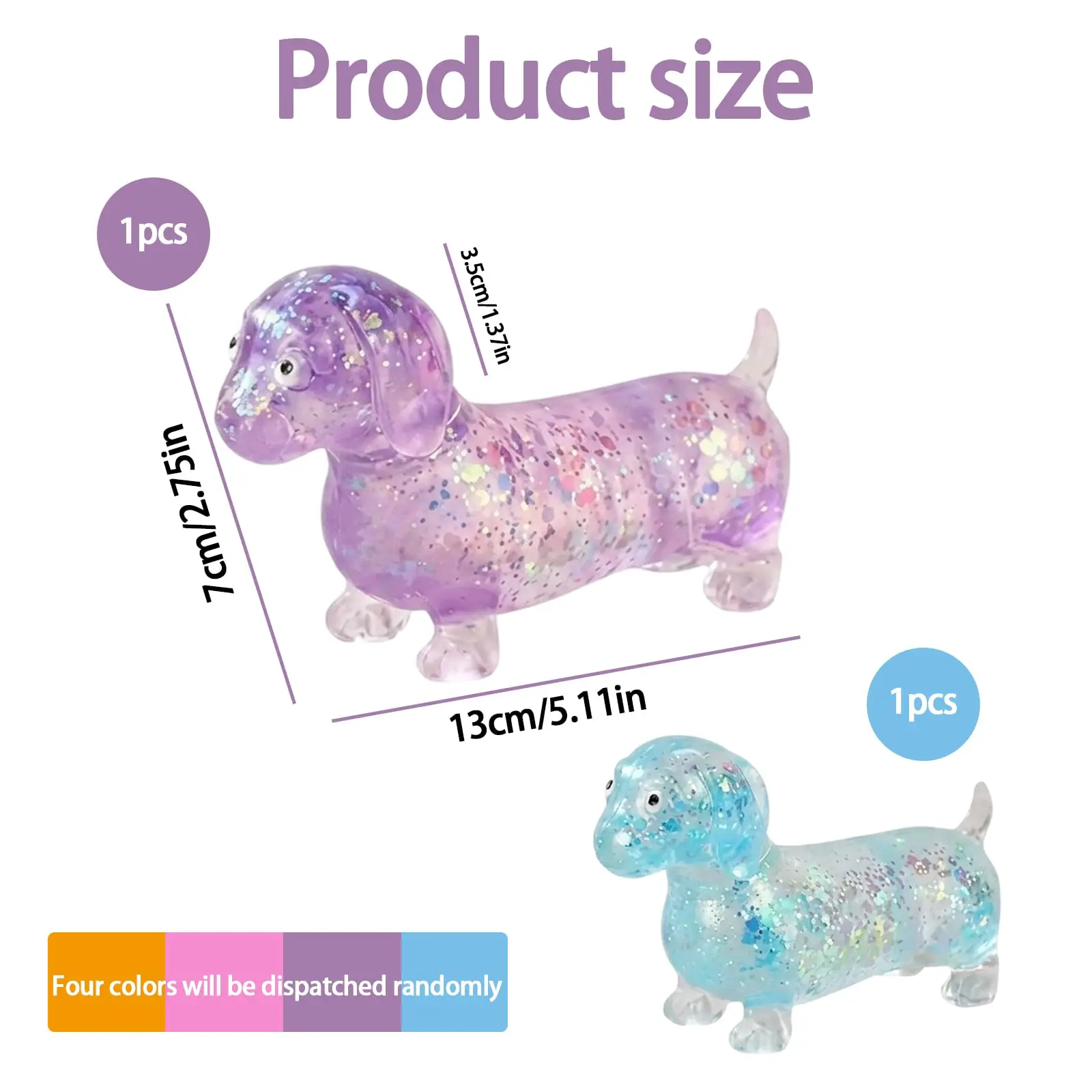 4Pcs Dachshund Squishy Set Dog Squishy with Elongated Body and Slow-Return Texture for Desk Display and Collectible Arrangements