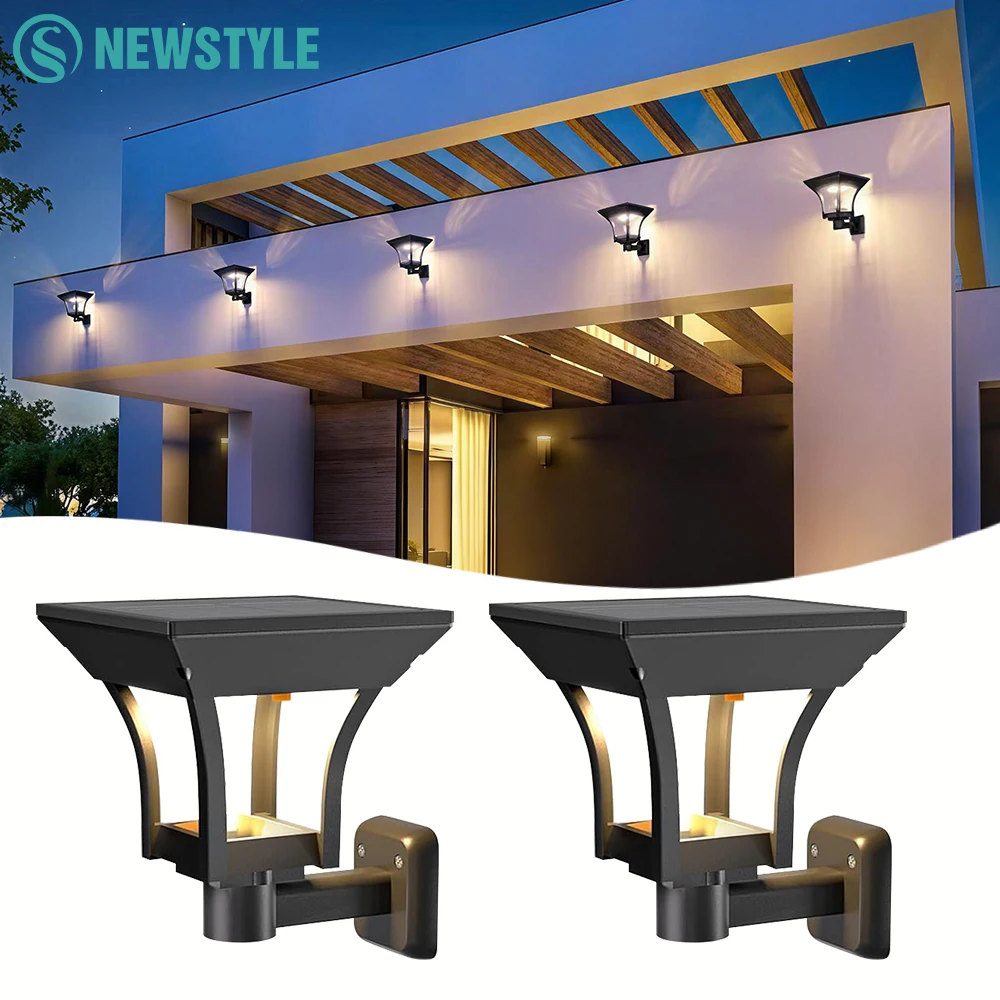 

Наружные солнечные настенные светильники, светодиодные лампы для крыльца на солнечной энергии, 2 режима освещения, IP65, водонепроницаемые, для декоративного освещения сада