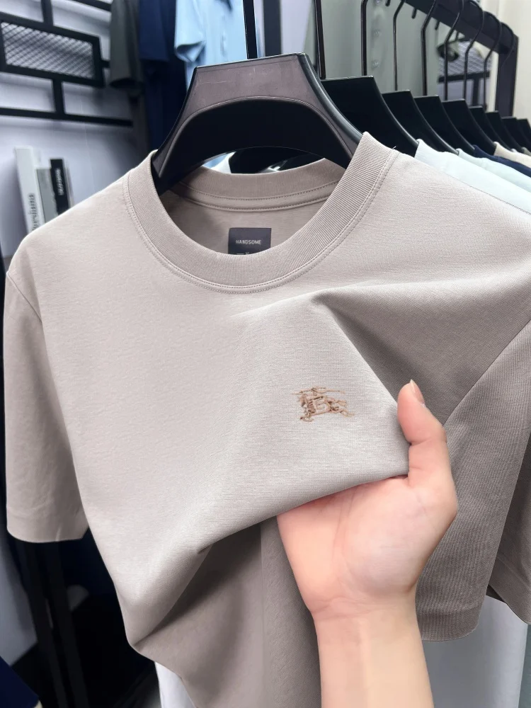 Luxury brand breathable cotton short sleeved exquisite Paul Pony embroidered T-shirt summer comfort casual round neck men's wear