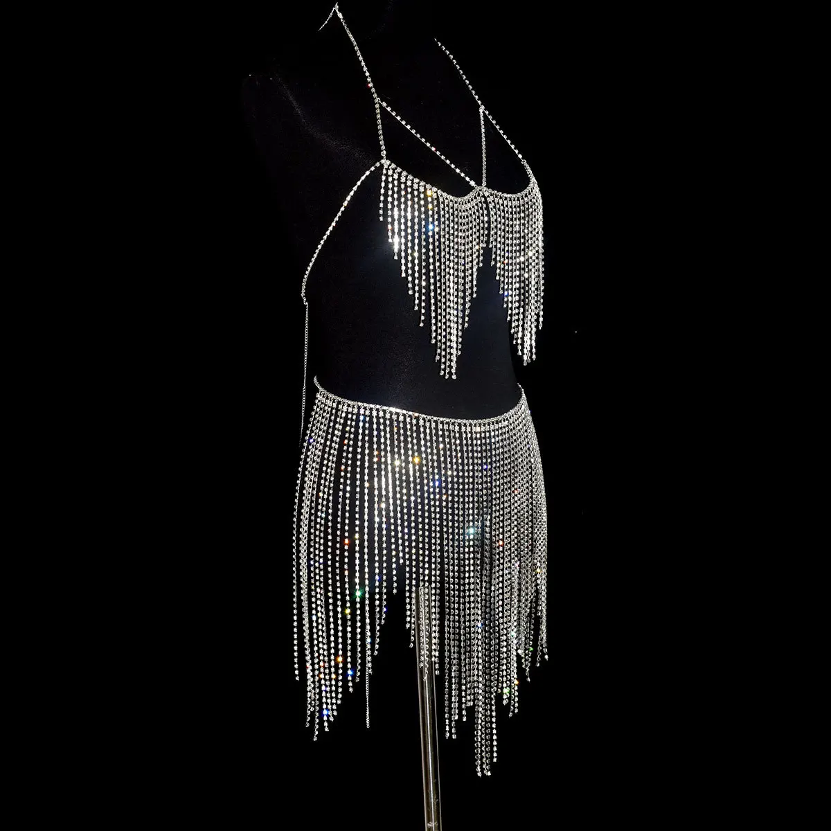 Multi-Layer Tassel Hip Chain Waist Jewelry for Women Rhinestone Swimsuit Beach Accessories Dresses Sexy Biniki Body Chains