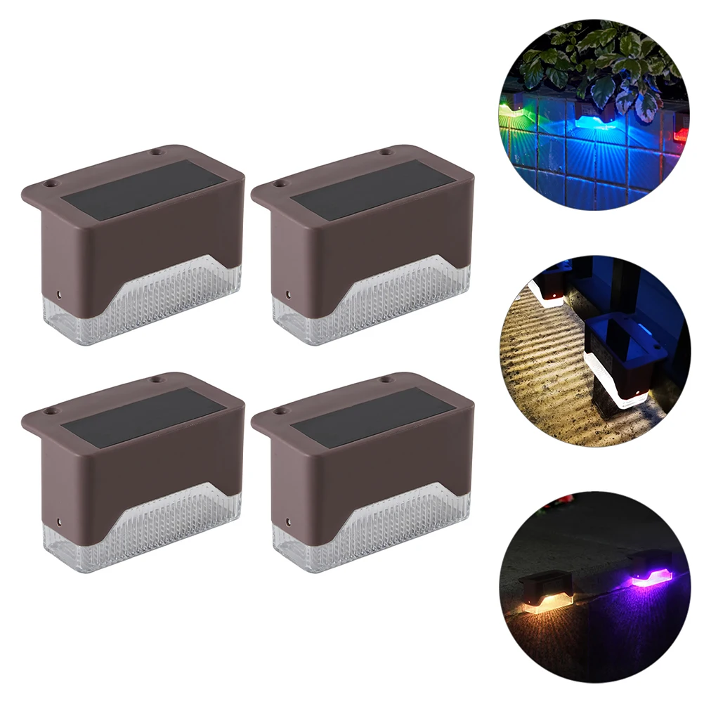 

4Sets Solar Wall Lamp Outdoor Sticky LED Waterproof Garden Light Durable Simple Design Patio Fence Light Sticky Wall Lamp