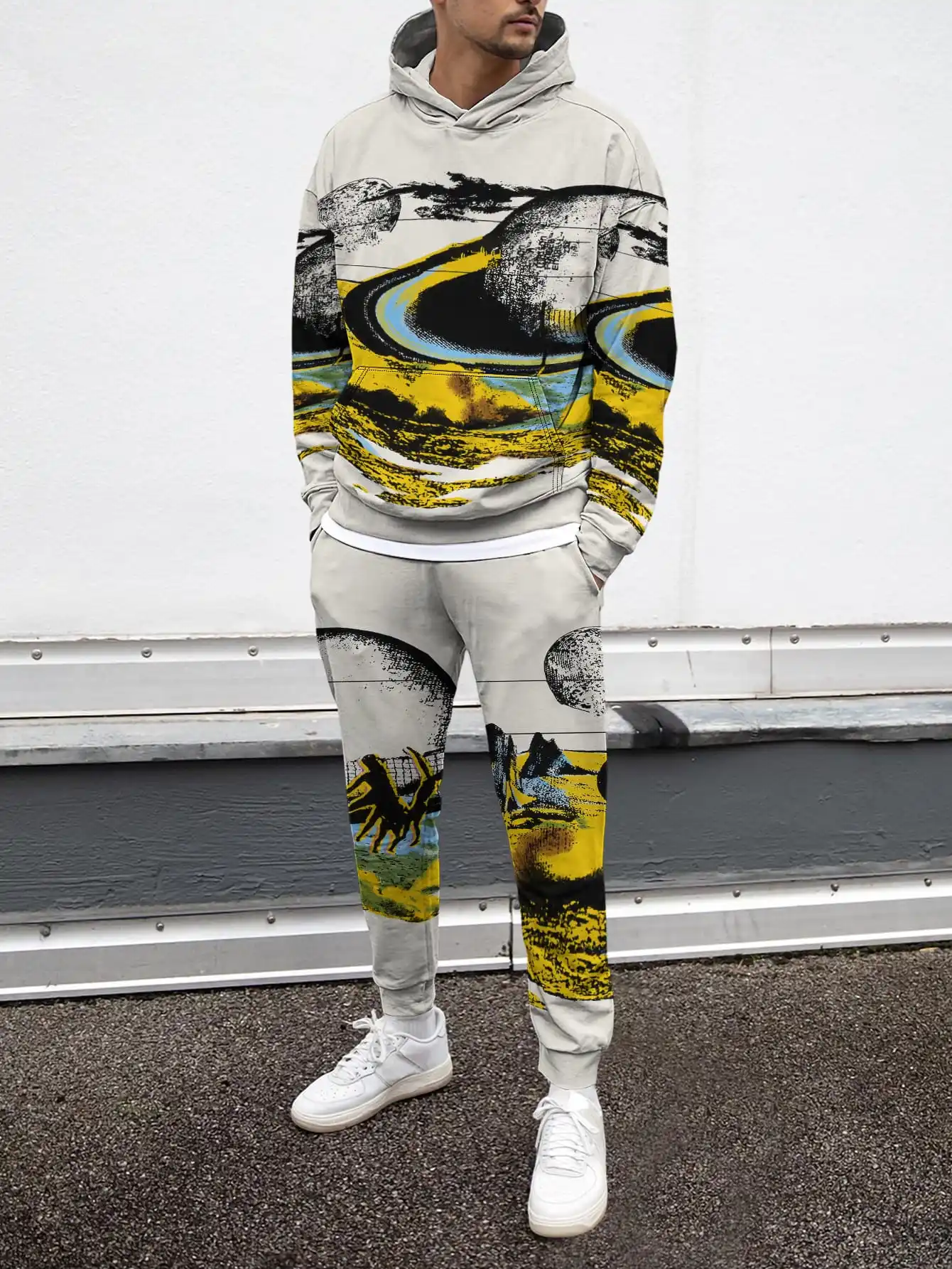

Creative Art Design 3D Print Paisley Pattern Men Harajuku Style Tracksuit Set With Hoodie And Trouser Cashew Flower 2Pc Matching