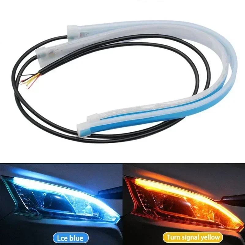 2Pcs 12V Led Guide Streifen Scheinwerfer für Auto Tagfahrlicht Blinker Birne DRL Sequentielle Switchback 30cm/45cm/60cm
