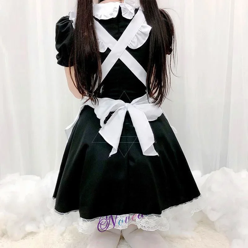 Sexy Black Cat Girl Women Fantasy French Maid Outfit Men Gothic Sweet Lolita Dress Anime Cosplay Costume Plus Size XXXL XXXXL