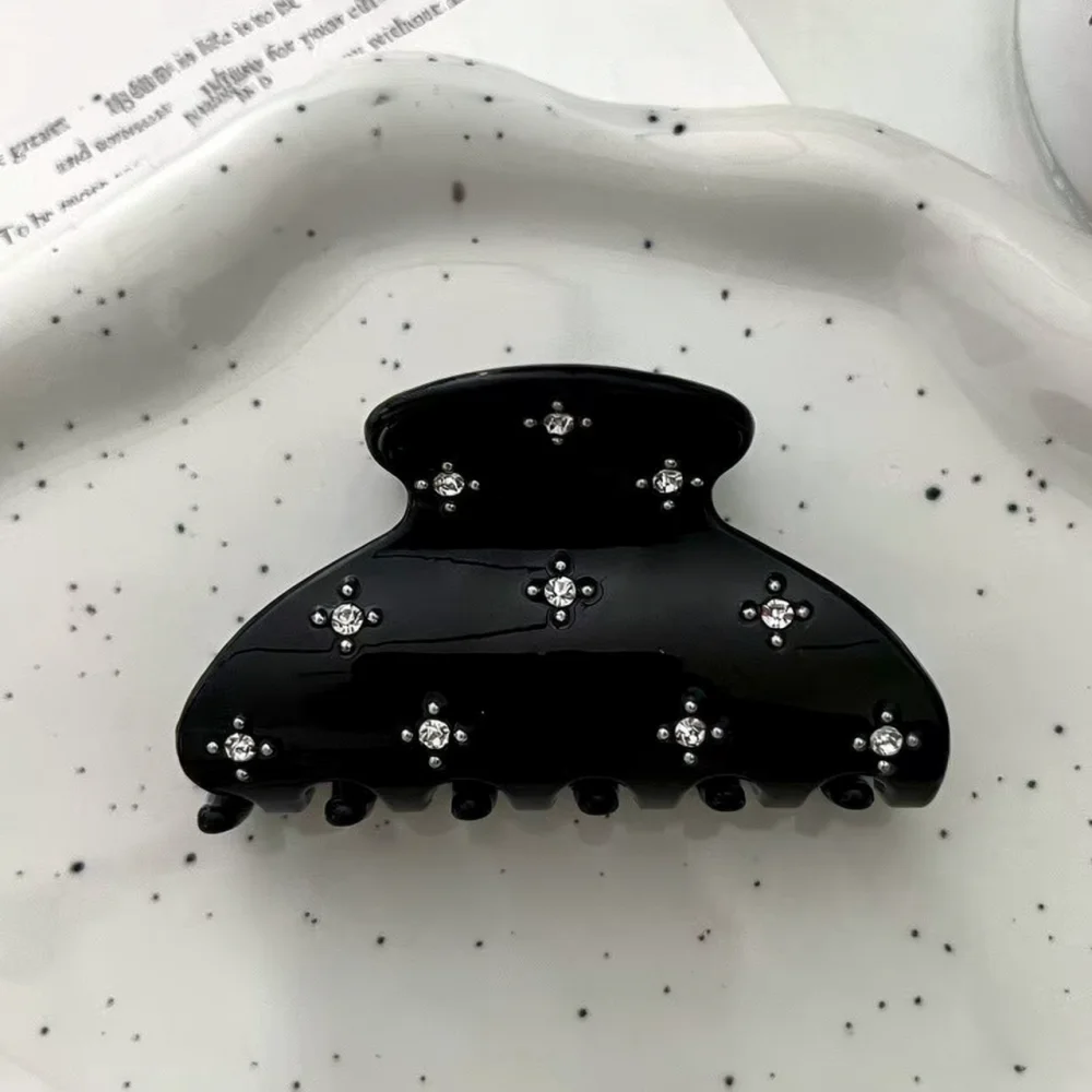 Stylish Rhinestone Hair Clamp Minimalist Geometric Shark Clip Elegant Daily Decorative Accessory For Women Girls Hair Pin Tool