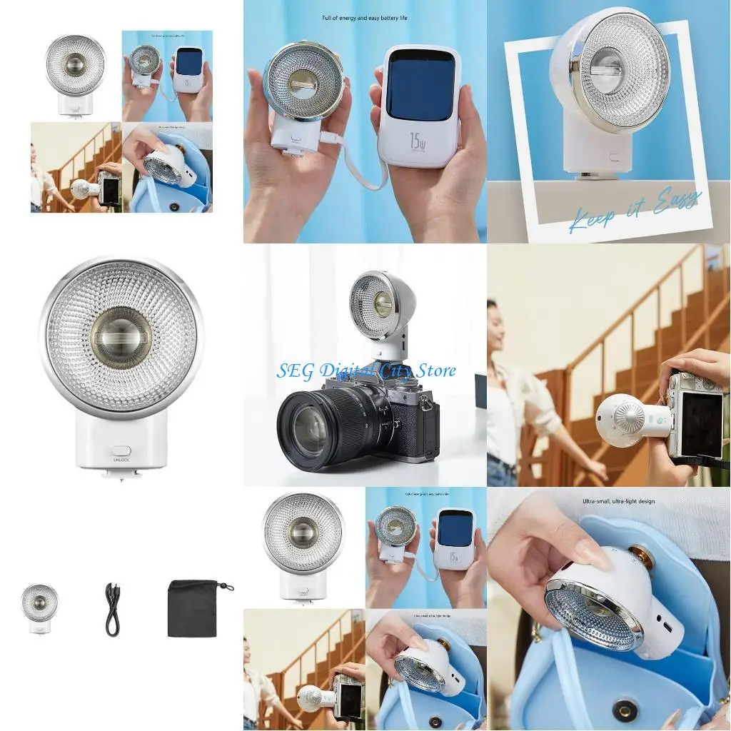 

U75B Retro Flashing Lamp with Type C Charging Cable Storage Bag for Photography