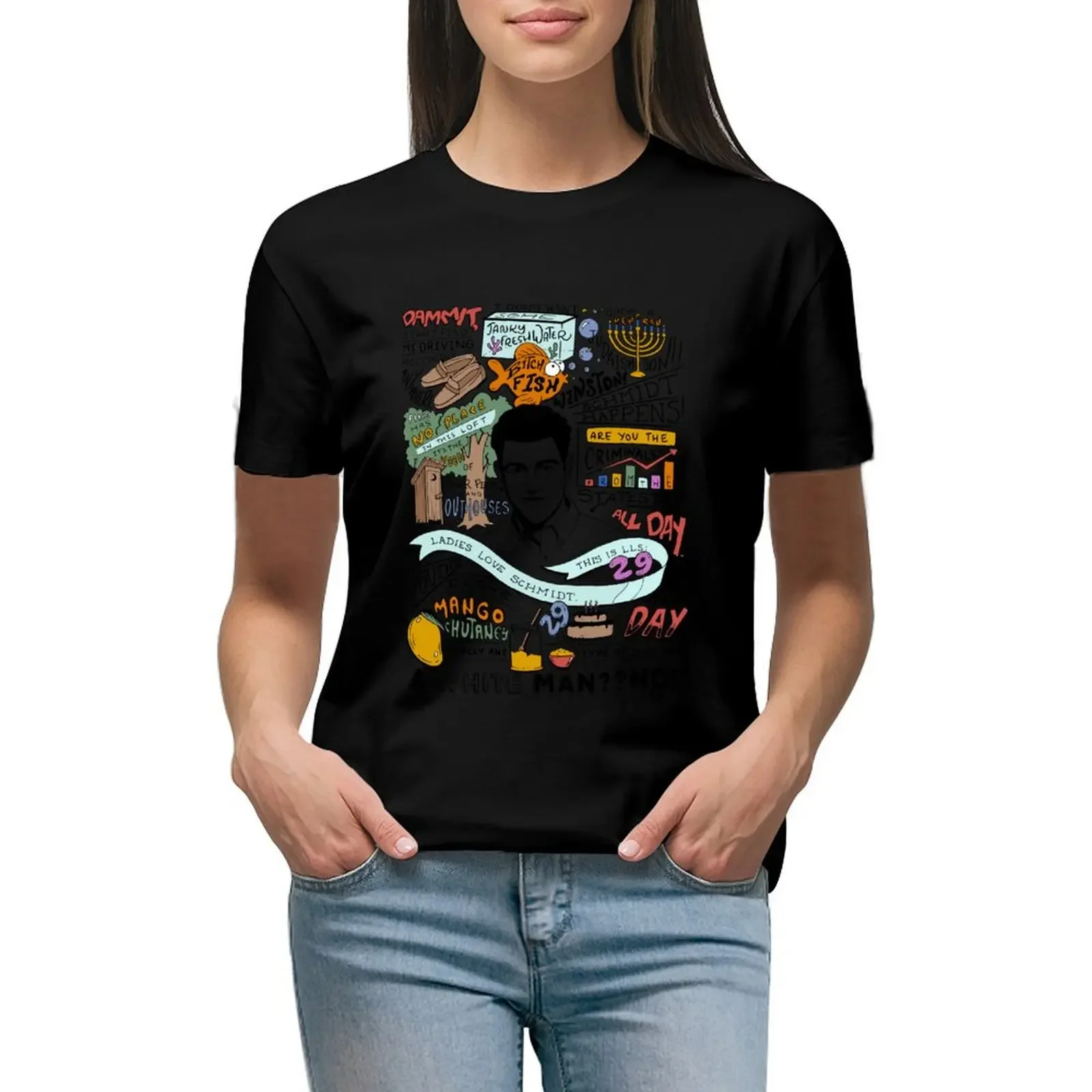 

Schmidt Best Quotes (Colorized) T-Shirt blacks summer top korean fashion cropped t shirts for Women