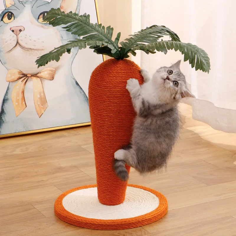 Carrot cat scratching board cat scratching column vertical integrated explosion wear-resistant wadding sisal claw cat toy - view 3