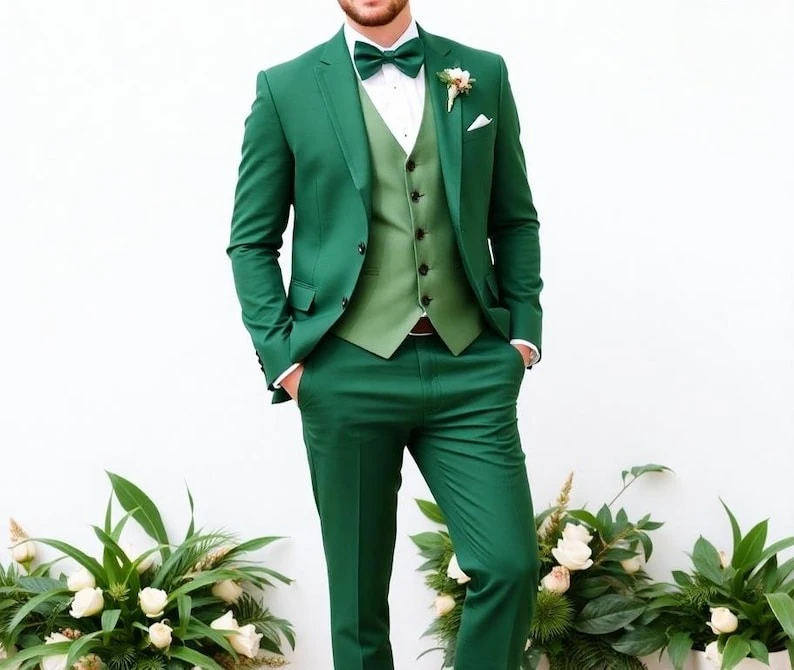 

Men Green Suit Three Piece Suit Gift For Men Slim Fit Suit