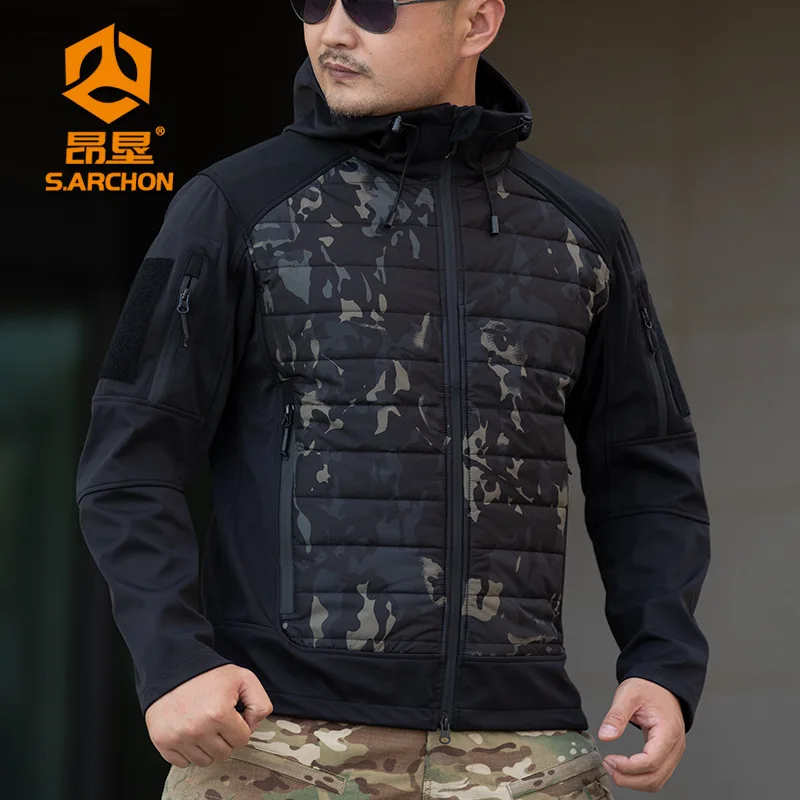 Tactical Warm Men's Jacket Windproof and Waterproof Assault Jackets Outdoor Hiking Camping Cycling Hooded Coat