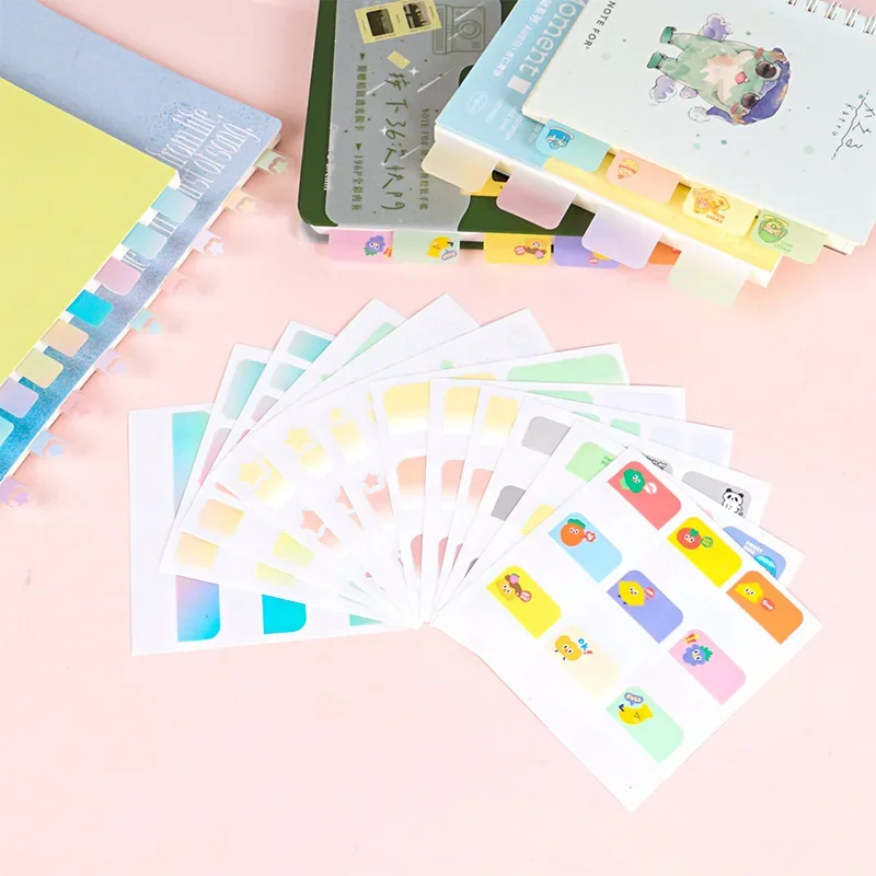 60/90/180PCS Index Tabs Multicolor Classification Stickers Stationery Index Label Memo Notebook Stickers Notes