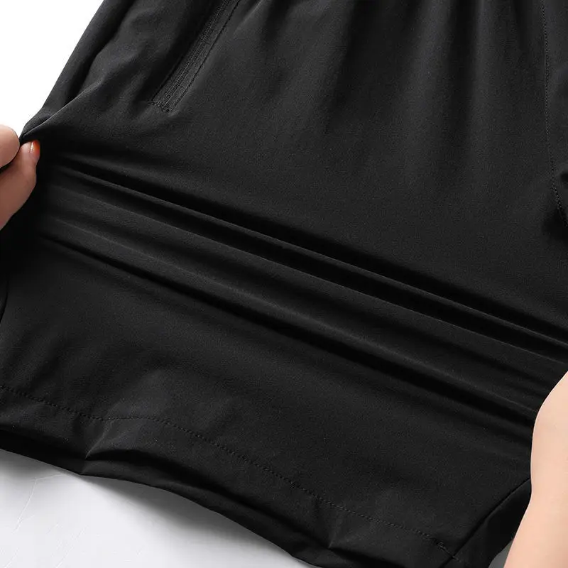 Summer Ice Silk Shorts Men\'s Thin Sports Leisure Quick-drying Five-point Pants Loose Large Size Beach Pants Men\'s Big Pants 2022