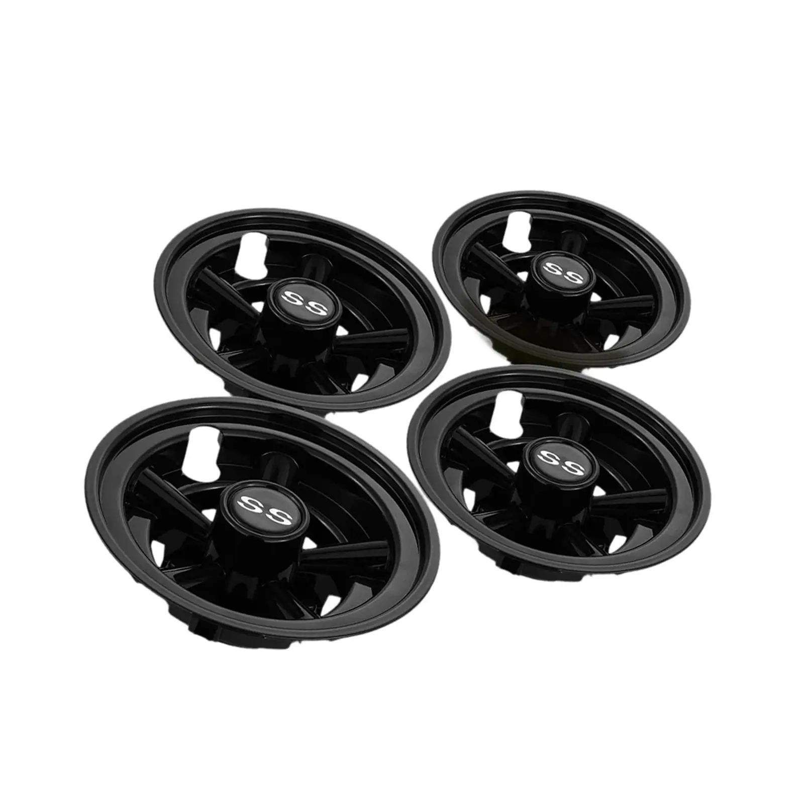 Golf Cart Wheel Cover Hub Caps Black PP Material 8 Inch Secure Fit Easy Removal for Golf Cart Club Car