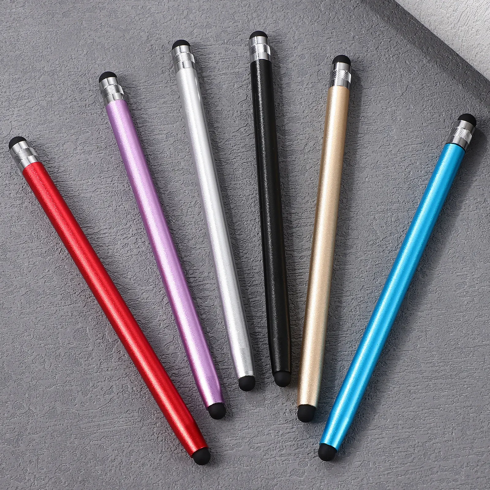 

6Pcs Universal Capacitive Stylus Pen Premium Metal Silicone Design Precision Touch Screen Pen for Tablets