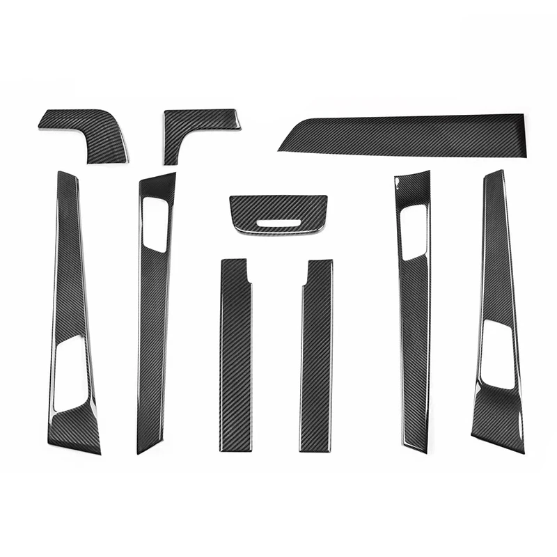 

Dry Carbon Fiber Car Center Console Panel Cover Door Panel Center Gear Shift Trim 10PCS for Porsche Panamera 971 2017-2023