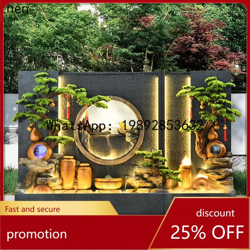 x3  Water Curtain Wall  Flowing  Company Lobby Outdoor Garden Courtyard Fish Pond Fountain Rockery Landscape Ornament