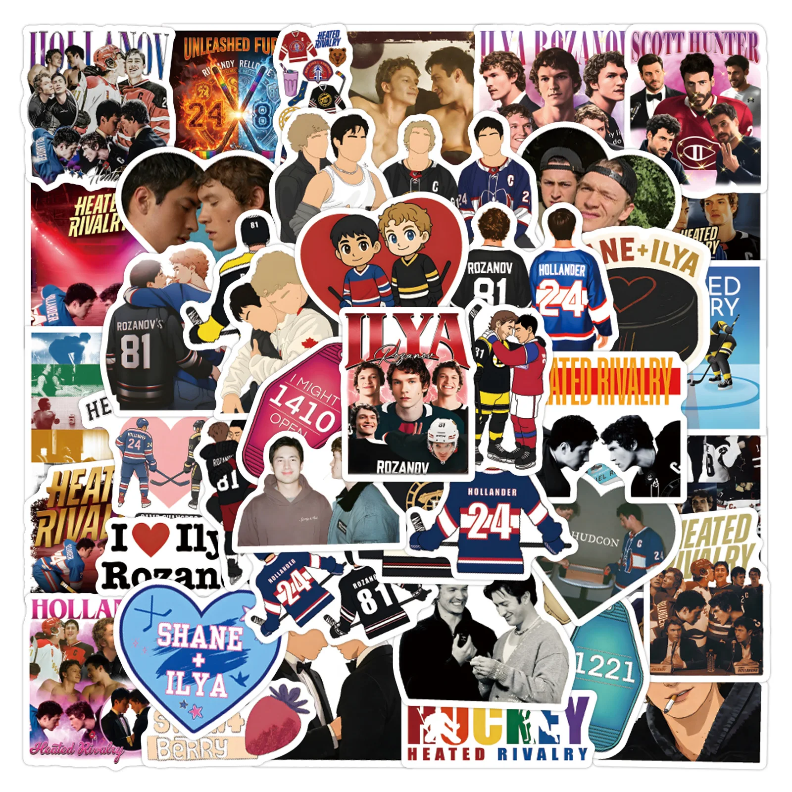 60/120Pcs Heated Rivalry Stickers Hockey DIY Stickers Scrapbooking Phone Luggage Skateboard Vinyl Waterproof Decals