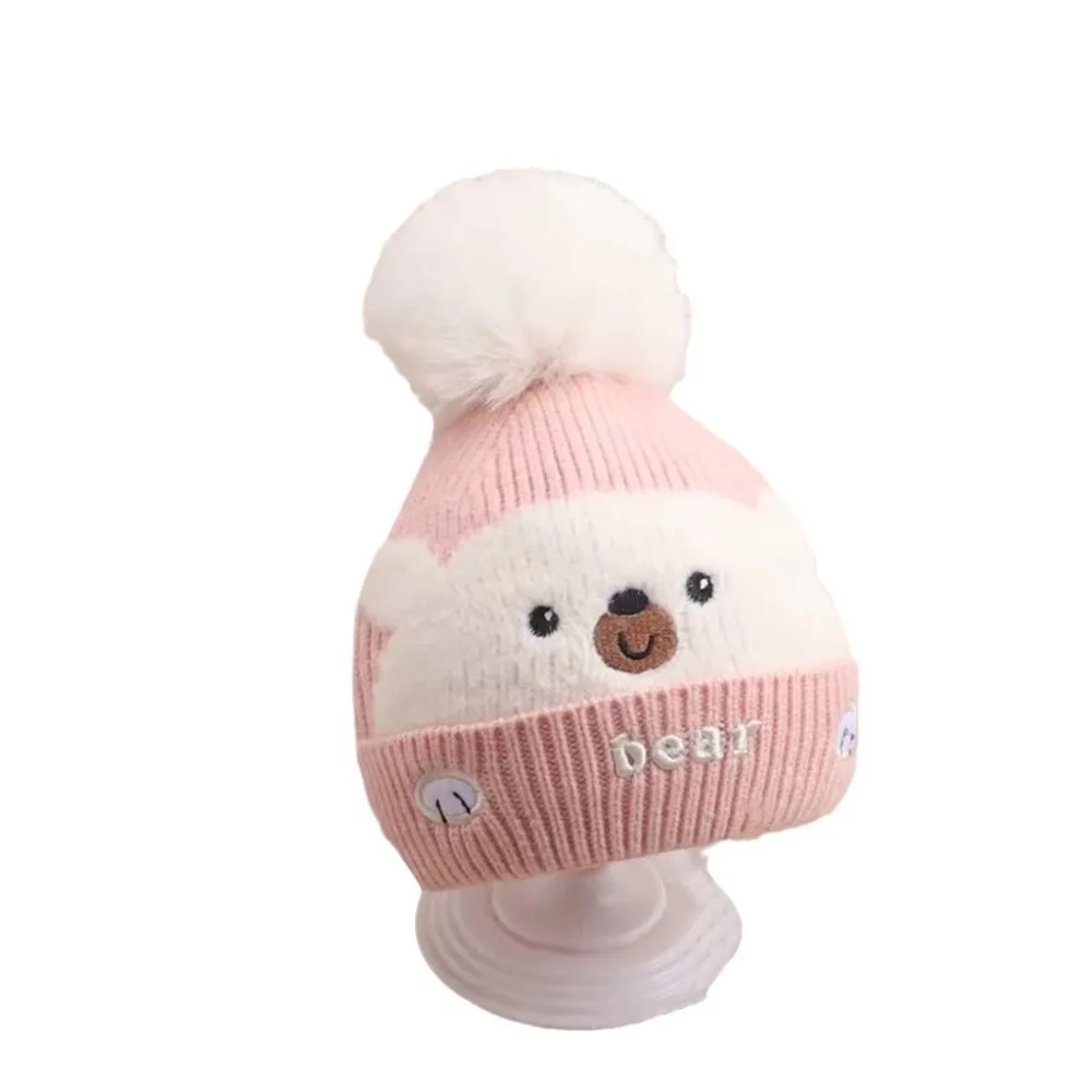 

New Thickened Bonnet Caps Plush Knitted Pullover Hat Newborn Winter Warm Ear Protection Cap Autumn Winter