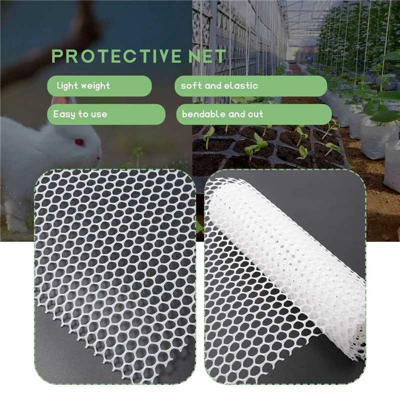 Imagen 3: ¡Promoción! Valla de alambre de plástico reutilizable para pollo, malla Hexagonal duradera y ligera, proyecto DIY para el patio del jardín del hogar