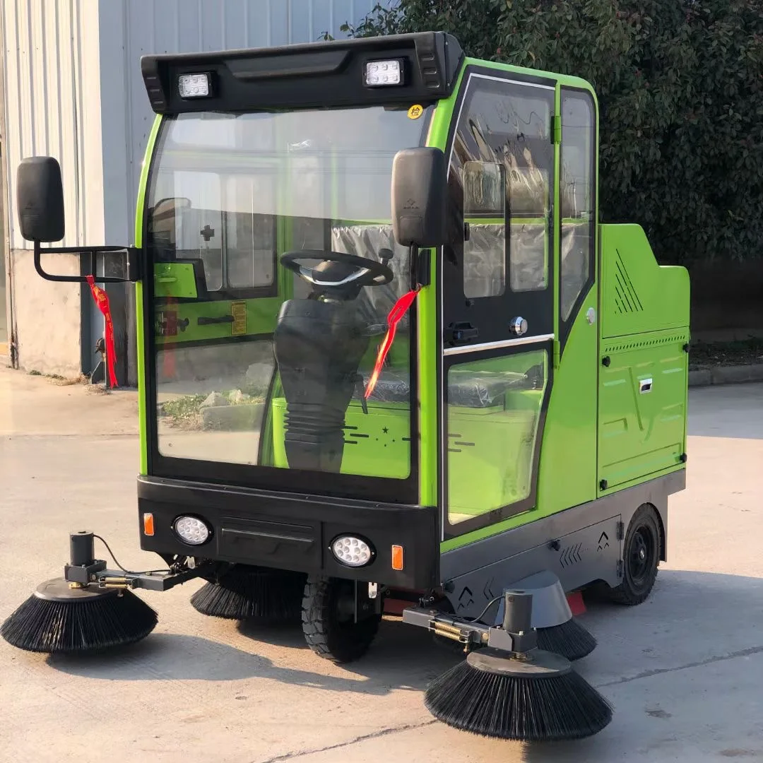 Custom Closed Cabin Industrial Ride-On Road Street Sweeper Machine for Commercial Cleaning