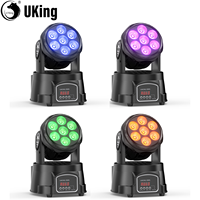 U`King 4Pcs 50W Moving Head Stage Lights 7X4W RGBW LED Beam SpotlightS DMX DJ Light For Disco Music Wedding Party Dance Club KTV