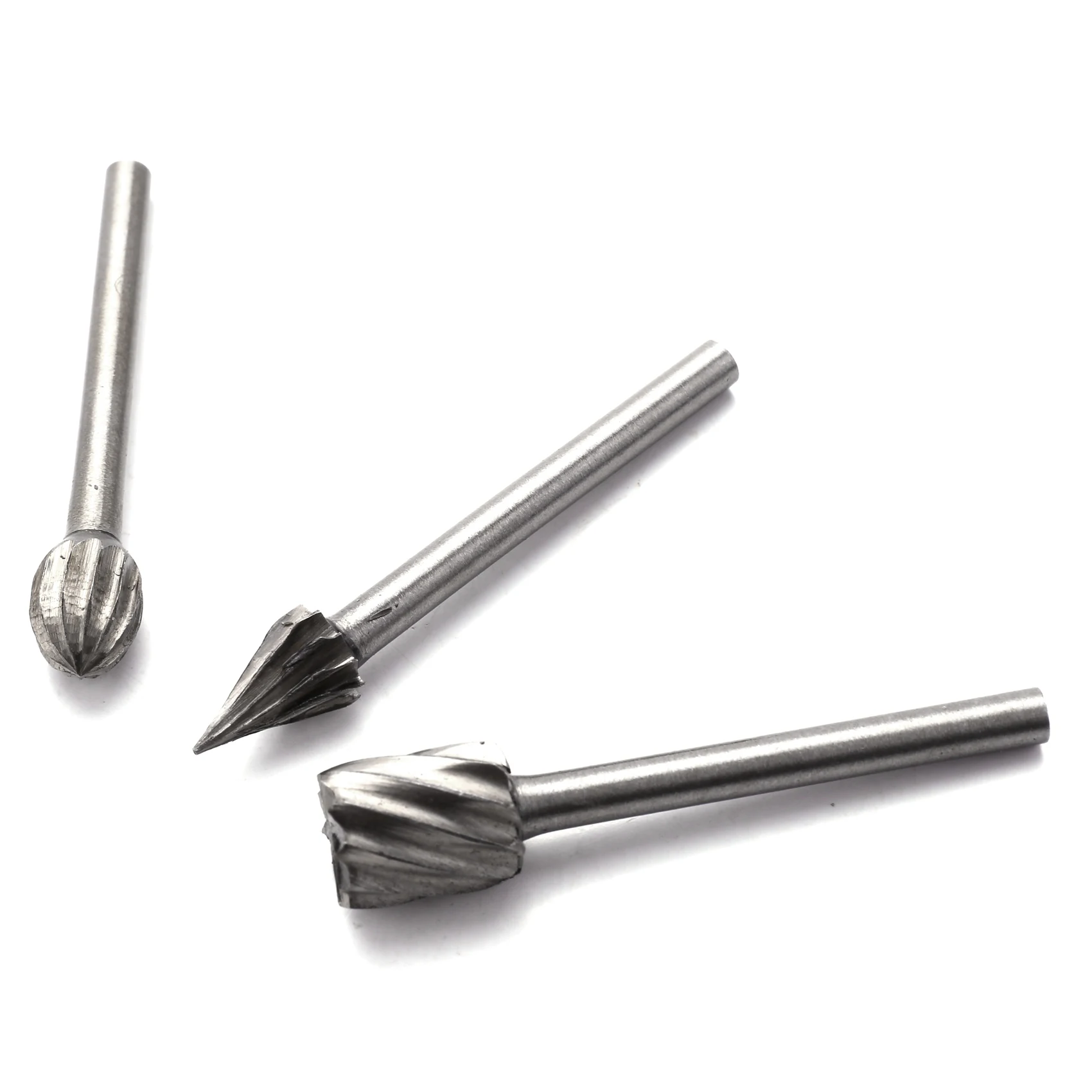 10 stks HSS Wolfraamcarbide Roterende Snijden Burr Set Grinder Bit 1/8 inch (3mm) Schacht Houtbewerking Carving Gereedschap