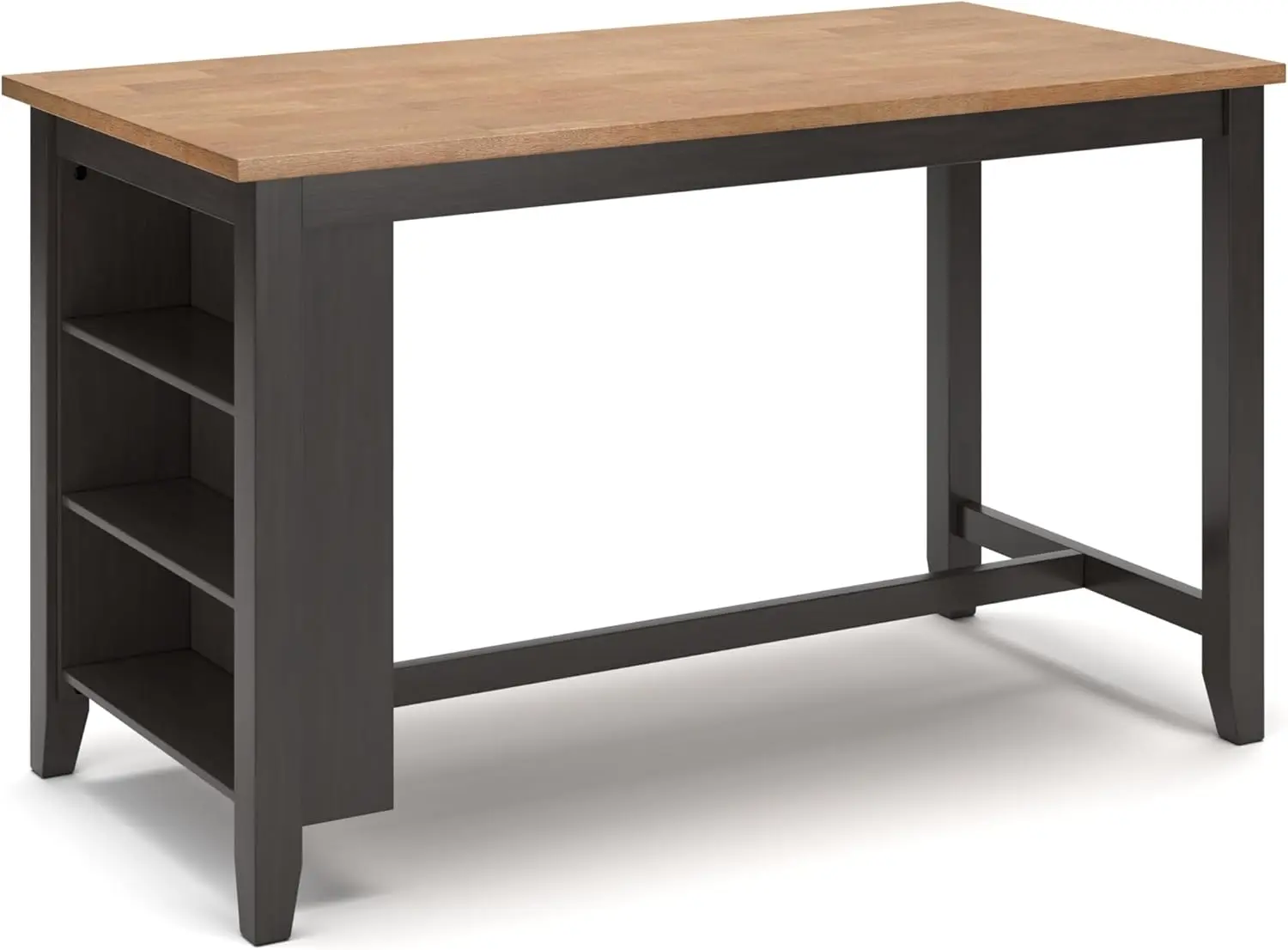 

Современный обеденный стол Gesthaven с 3 полками и опорным основанием, светло-коричневый и темно-коричневый