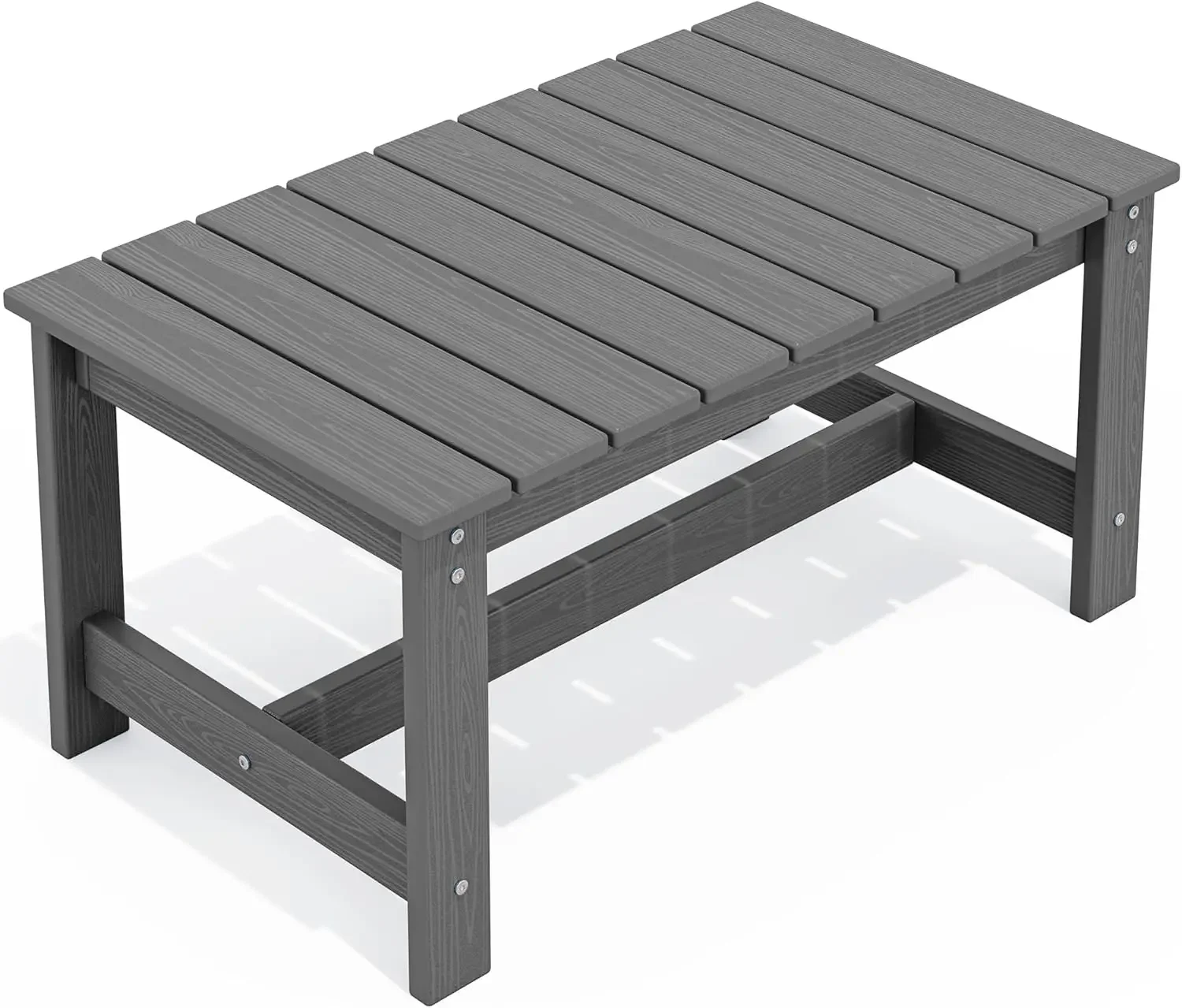 

Outdoor Coffee Table, HDPE Patio Coffee Table for Outside, Grey