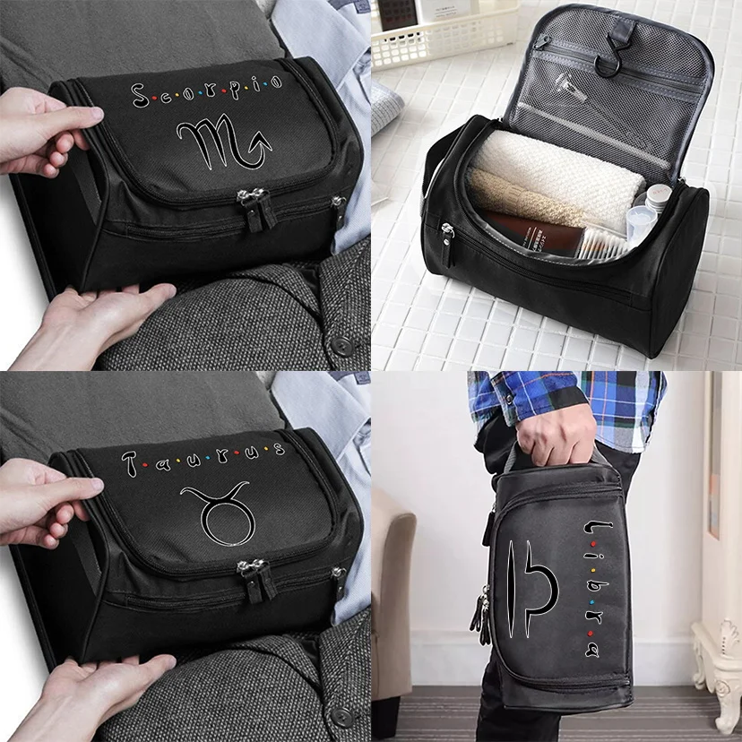 

Дорожная косметичка унисекс, чехол для косметики, органайзер для хранения туалетных принадлежностей, подвесной чехол для мытья серии созвездий